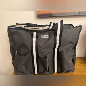 Trunab Grey Teacher Nurse Utility Tote Bag Work Organizer Pockets